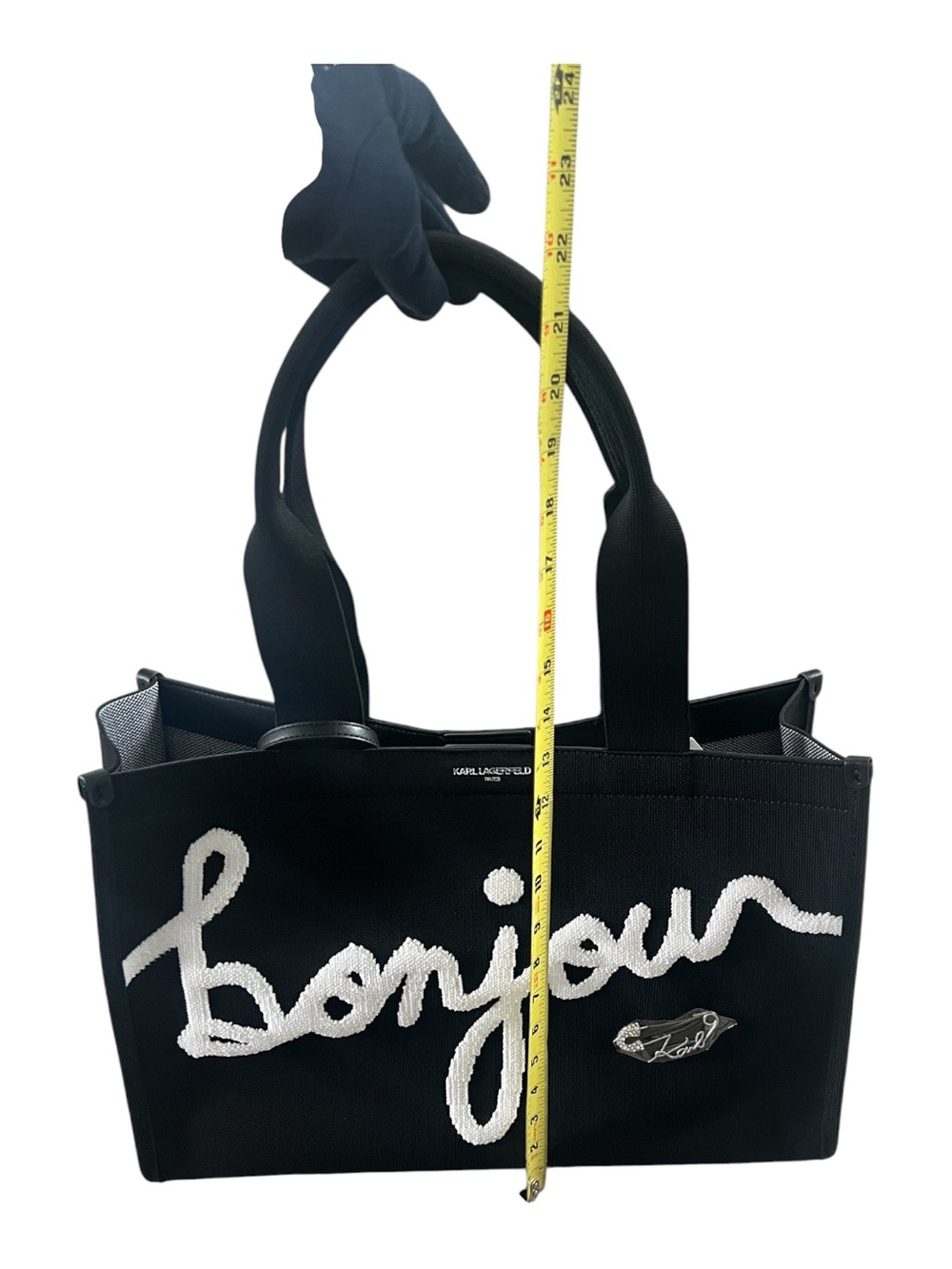 Karl Lagerfeld Paris Bonjour Tote Travel Bag W/Wristlet - Picture 11 of 12